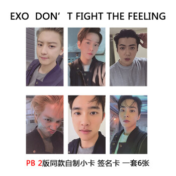 exo新专辑 don"t fight the feeling同款周边自制小卡签名卡 天蓝色 8