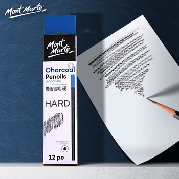 蒙玛特(Mont Marte)硬性素描炭笔12支盒装 美术绘画石墨铅笔学生初学速写碳笔 练习写生画画专用画笔PNX0007美术写生