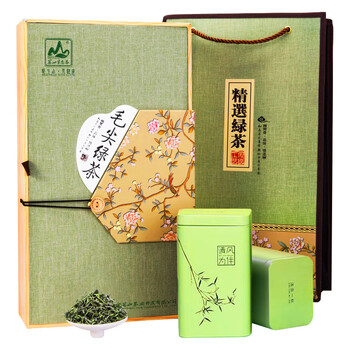 茗山生态茶 茶叶绿茶 新茶 毛尖绿茶 春茶嫩芽  250g旗袍 茶叶礼盒 