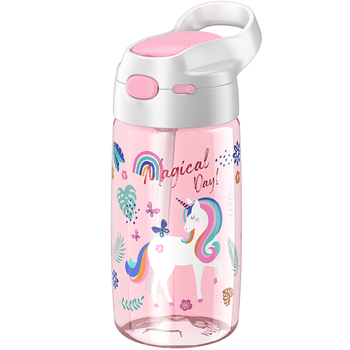 JEKO&JEKO儿童水杯夏季吸管杯小学生宝宝塑料杯水杯子男女水壶 450mL独角兽