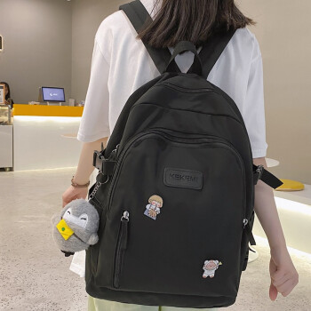 荟成书包女生韩版纯色ins潮牌大容量初中生可爱森系少女背包高中生