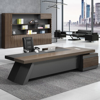 美轩戈家具办公桌老板桌总裁桌现代简约新款板式大班台新中式办公室