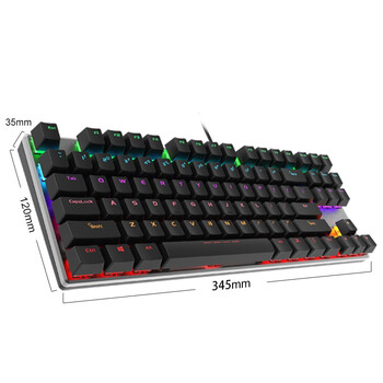 达尔优（dareu）EK815机械合金版机械键盘 有线电竞游戏键盘 87键多键无冲 笔记本电脑键盘 混光黑色黑轴