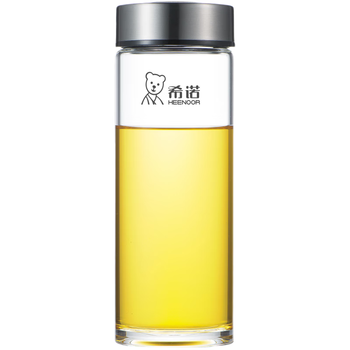 希诺玻璃杯单层加厚大容量家用办公泡茶杯子男车载水杯XN-6017L 530mL