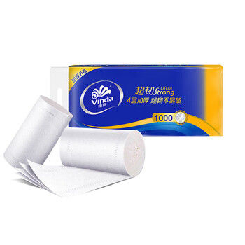 维达（Vinda）超韧4层100克10卷*1提实芯卫生纸长棒亲肤柔软V4407+手帕纸巾2包
