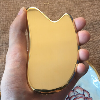 纯黄铜刮痧板纯黄铜太极板通用刮痧板砭全身体脸面部背部颈部方板经络