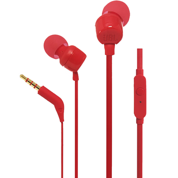 JBLT110有线耳机立体声入耳式耳麦  电脑游戏运动耳机 适用于3.5mm接口设备红色双11 购物推荐