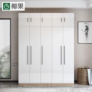 北欧简约现代经济型组装储物收纳衣柜家用立柜主卧室柜子整体平开门大