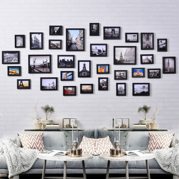 照片墙相框简约现代照片墙装饰客厅免打孔创意组合相框挂墙相片墙相册
