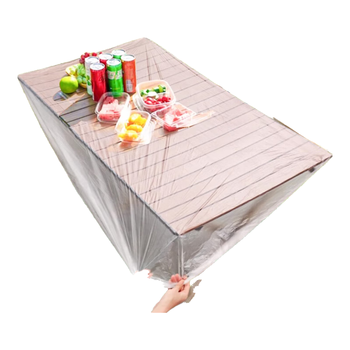 SHUANG YU一次性桌布套10张防水餐桌布加厚茶几塑料台布松紧口