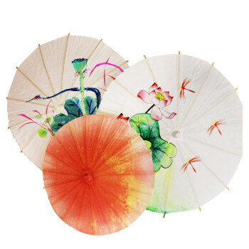 纸伞中国风空白油纸伞diy材料儿童手工制作幼儿园中国风绘画雨伞小