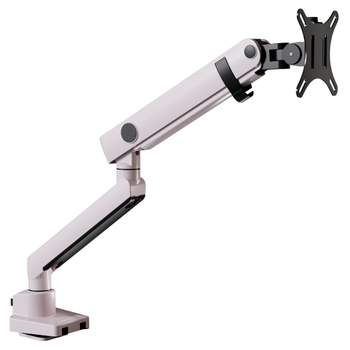 Brateck北弧 显示器支架 机械臂 电脑支架桌面夹式底座 大承重屏幕增高架E500粉17-40吋 悬空托臂适配卓威
