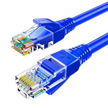 山泽(SAMZHE)超五类网线 CAT5e类高速千兆网线 5米 工程/宽带电脑家用连接跳线 成品网线 蓝色SZW-1050