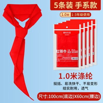 晨光（M&G）【5条丨升级款涤纶丨1M】红领巾小学生通用透气不掉色标准1-3年级儿童专用涤纶标准正品ASC993P8