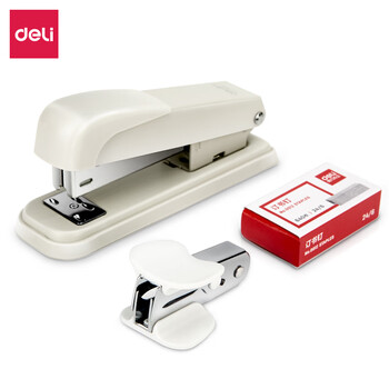 得力(deli) 0359订书机三件套（12号订书机+订书钉640枚+起钉器）