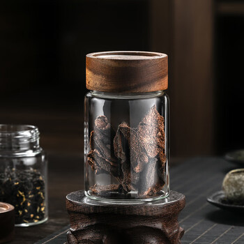 格娜斯玻璃茶叶罐便携小茶罐密封罐300ml存储茶罐咖啡罐迷你玻璃罐