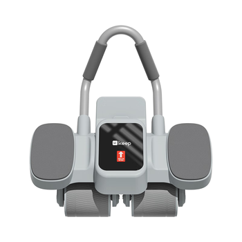 Keep专业健腹轮腹肌轮自动回弹肘撑四轮卷腹轮腹肌训练器冰川灰