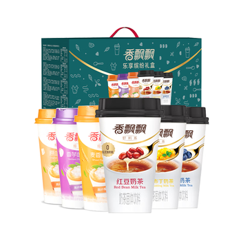 香飘飘奶茶乐享缤纷18杯装礼盒装6种口味混合装1.323kg 装冲调饮料