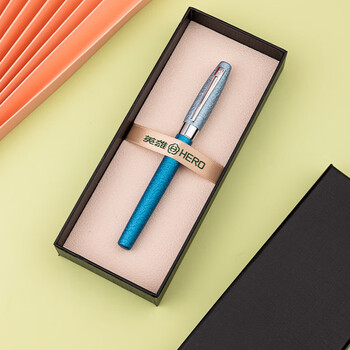 英雄（HERO）钢笔  新年礼物 雅悦系列 铱金签字笔 学生高颜值生日礼物 蓝色 F尖