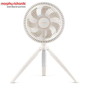 摩飞电器（Morphyrichards）无线电风扇轻柔音落地扇挂扇 户外露营长续航便携折叠风扇台扇 MR3701椰奶白