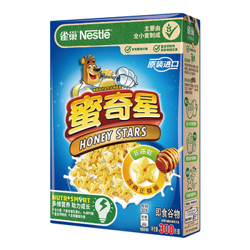 雀巢（Nestle）进口儿童零食蜜奇星300g蜂蜜星星儿童麦片早餐即食全谷物非油炸