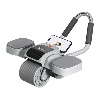 Keep健腹轮腹肌轮自动回弹肘撑带辅助平板支撑卷腹训练器 双轮冰川灰