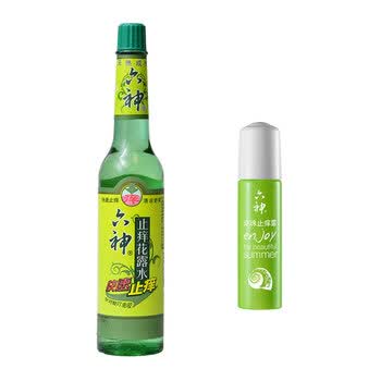 六神 195ml六神 止痒花露水+走珠止痒露9ml 温和舒缓 全家适用