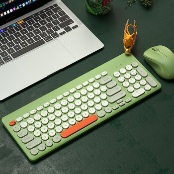 B.O.W航世 MK221无线键盘鼠标套装 混彩复古巧克力无线键鼠 笔记本台式通用键鼠套装 橙灰绿 B.O.W航世 MK221无线键盘鼠标套装 混彩复古巧克力无线键鼠 笔记本台式通用键鼠套装 橙灰绿