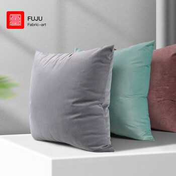 foojo抱枕天鹅绒纯色沙发抱枕靠垫靠枕床头靠枕靠背传统色月魄灰