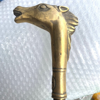 铜拐杖纯铜龙头拐杖拐棍手杖老人拐杖纯铜做旧寿星拐杖铜器马头