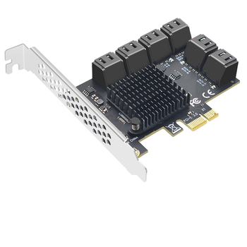 EB-LINK PCI-E转SATA3.0扩展卡12口台式机电脑内置SSD固态硬盘转接卡可做系统盘免驱