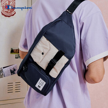 Champion冠军多口袋斜挎包秋季新款休闲运动包男女单肩包胸包美式