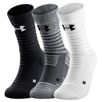 安德玛（Under Armour）袜子运动袜（3双装）篮球袜四季吸汗跑步吸汗舒适透气 M码