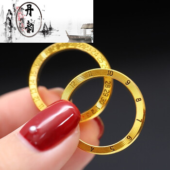 老凤祥同款网红戒指时钟520男女情侣足金cnc爱心精品对戒正圆简约时尚