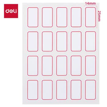 得力（deli）【价同618】标签贴纸自粘性标贴240枚办公标签贴标志贴名字贴6416(14*25mm)白色