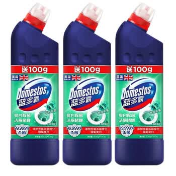 DOMESTOS 洁厕剂 亮白除菌洁厕啫喱香杉松木香600G*3瓶 除臭去污去异味