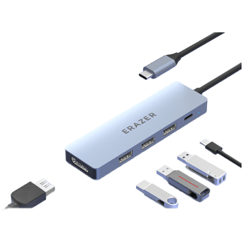 联想Type-C扩展坞USB-C转HDMI拓展坞USB3.0集线器笔记本电脑分线器4K60Hz投屏PD快充扩展器接口一拖多