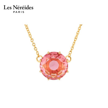 LES NEREIDES圆形粉色星钻项链 简约气质优雅 粉色