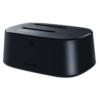 绿联 硬盘盒底座2.5/3.5英寸 USB3.0台式笔记本SATA串口机械固态ssd外置硬盘盒子 双盘位 50742