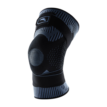 安踏（ANTA）护膝绷带加压髌骨带半月板损伤崴脚伤康复膝盖积液 黑蓝色1只 M码