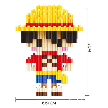 小积木海贼王周边海盗船公仔微型小颗粒积木路飞动漫生日摆件模型2494