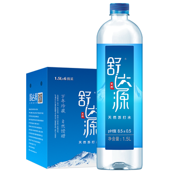 舒达源 天然苏打水1.5L*6瓶 京东自营弱碱性高端饮用水整箱大瓶家庭装