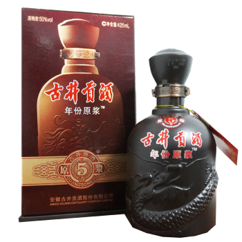 2012年古井贡酒年份原浆古5年浓香型白酒50度425ml*1瓶 2012年 年份