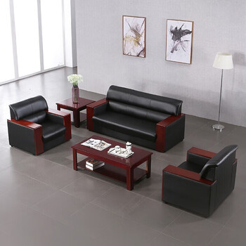 擎宅办公沙发简约办公室会客洽谈接待商务沙发 3+1+1沙发（西皮）