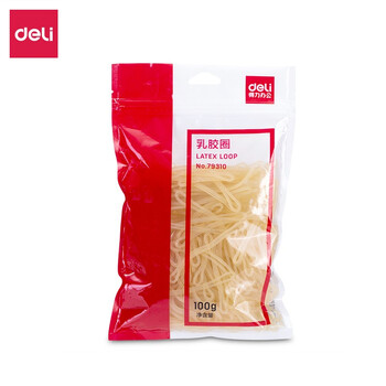 得力(deli)橡皮筋/乳胶圈/橡皮圈/捆扎胶圈 100g袋装 耐用办公用品 79310
