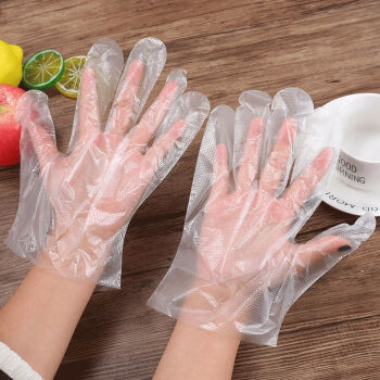 墨申一次性手套加厚加长透明厨房家用防水食用级一包100只装特厚款10