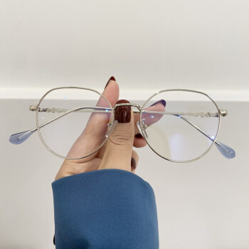 新品金属流线眼镜复古简约超轻金属圆框平光镜女细框百搭网红款文艺