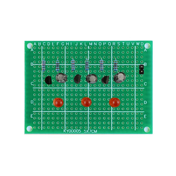 伍陆电子 洞洞板制作套件新手焊接练习电路板路初学者学生DIY电子TZ-WNB-9 三闪烁循环灯电路（玻纤板）