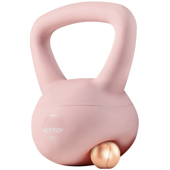 yottoy翘臀软壶铃女士提壶哑铃翘臀深蹲力量家用健身训练器材3kg-迷见粉