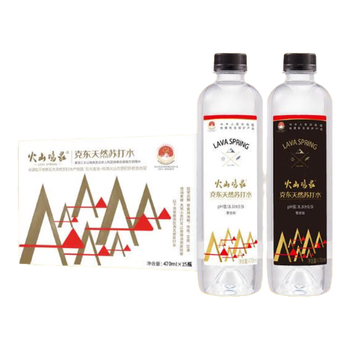 火山鸣泉苏打水 饮用水克东天然苏打水 弱碱性水470ml*15瓶/箱 整箱瓶装水